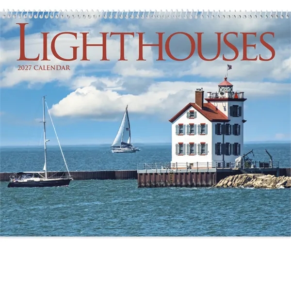 11 x 19 2024 Lighthouses calendar on 70# glossy paper and... from ASI 40480 Koozie Group / Norwood Triumph Calendar