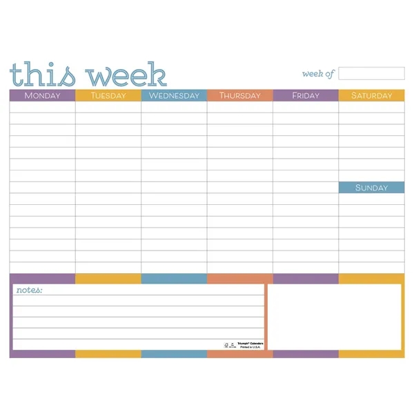 Small Weekly Desk Pad - Colors... from ASI 40480 Koozie Group