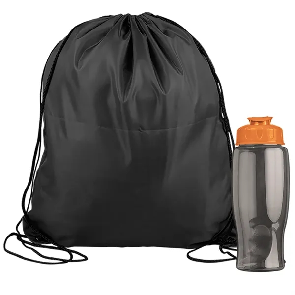 Drawstring backpack in a bottle combo kit.... from ASI 40480 Koozie Group