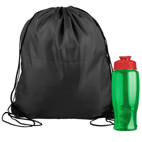 Drawstring backpack in a bottle combo kit.... from ASI 40480 Koozie Group