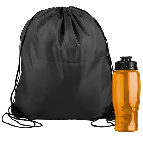 Drawstring backpack in a bottle combo kit.... from ASI 40480 Koozie Group