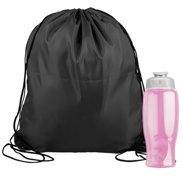 Drawstring backpack in a bottle combo kit.... from ASI 40480 Koozie Group