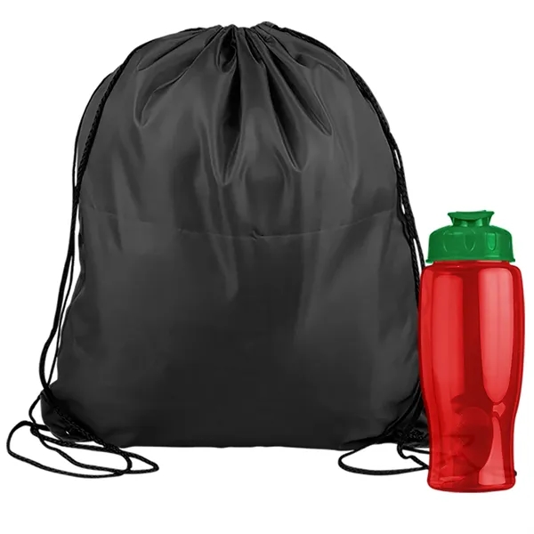 Drawstring backpack in a bottle combo kit.... from ASI 40480 Koozie Group