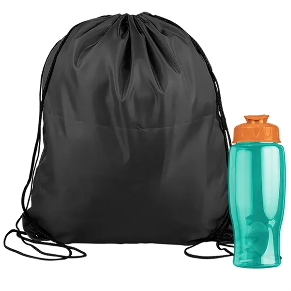 Drawstring backpack in a bottle combo kit.... from ASI 40480 Koozie Group