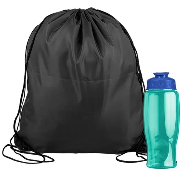 Drawstring backpack in a bottle combo kit.... from ASI 40480 Koozie Group
