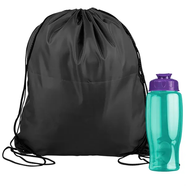 Drawstring backpack in a bottle combo kit.... from ASI 40480 Koozie Group