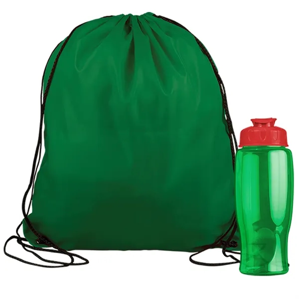 Drawstring backpack in a bottle combo kit.... from ASI 40480 Koozie Group