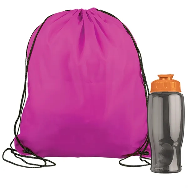 Drawstring backpack in a bottle combo kit.... from ASI 40480 Koozie Group