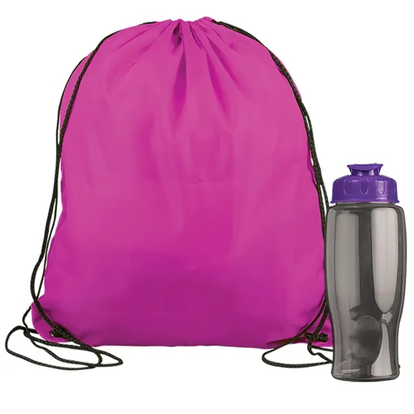 Drawstring backpack in a bottle combo kit.... from ASI 40480 Koozie Group