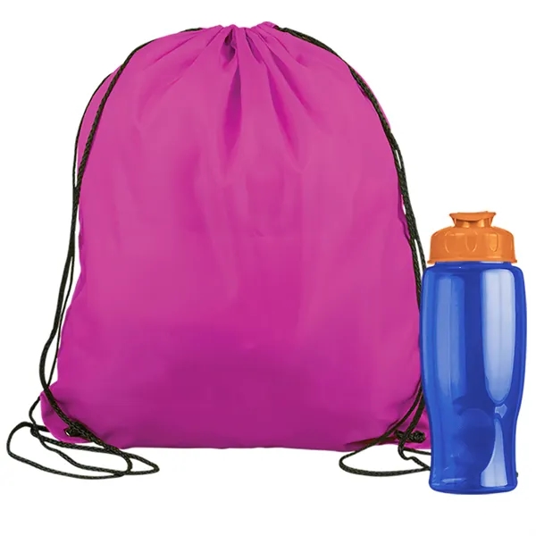 Drawstring backpack in a bottle combo kit.... from ASI 40480 Koozie Group