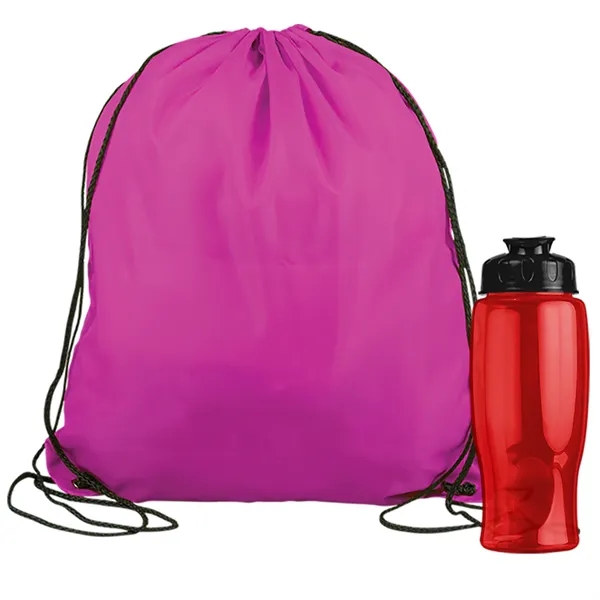 Drawstring backpack in a bottle combo kit.... from ASI 40480 Koozie Group