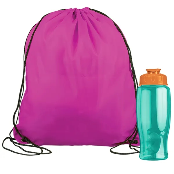 Drawstring backpack in a bottle combo kit.... from ASI 40480 Koozie Group