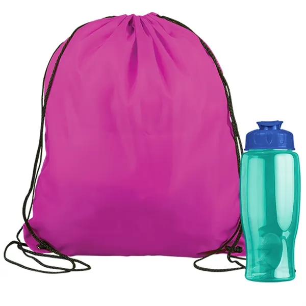 Drawstring backpack in a bottle combo kit.... from ASI 40480 Koozie Group
