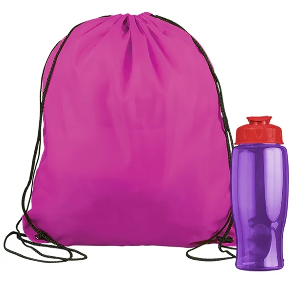 Drawstring backpack in a bottle combo kit.... from ASI 40480 Koozie Group