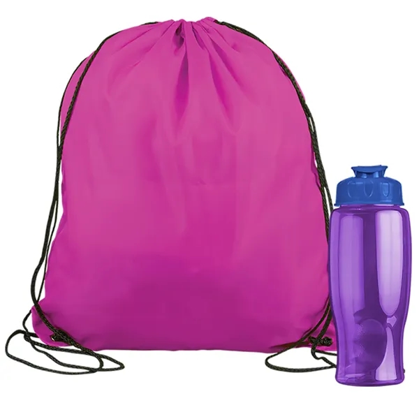 Drawstring backpack in a bottle combo kit.... from ASI 40480 Koozie Group