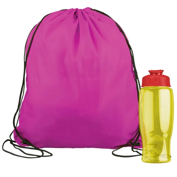 Drawstring backpack in a bottle combo kit.... from ASI 40480 Koozie Group