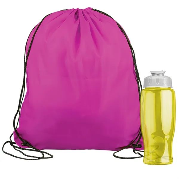 Drawstring backpack in a bottle combo kit.... from ASI 40480 Koozie Group