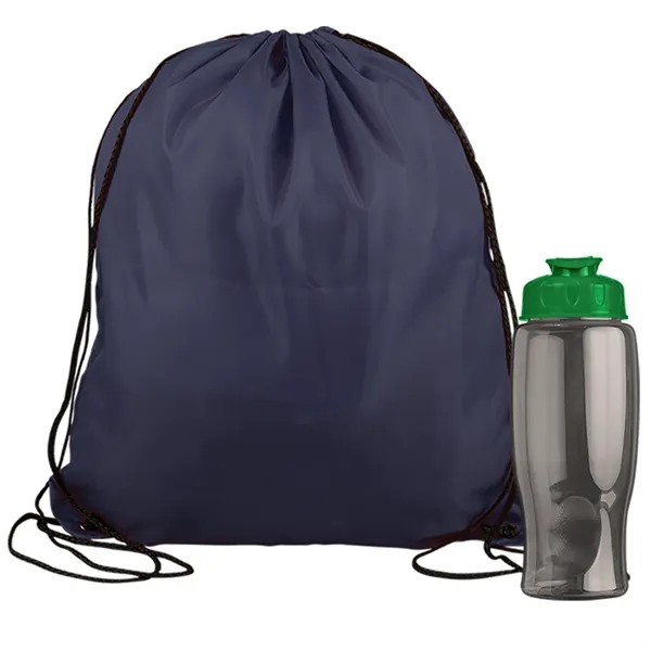 Drawstring backpack in a bottle combo kit.... from ASI 40480 Koozie Group