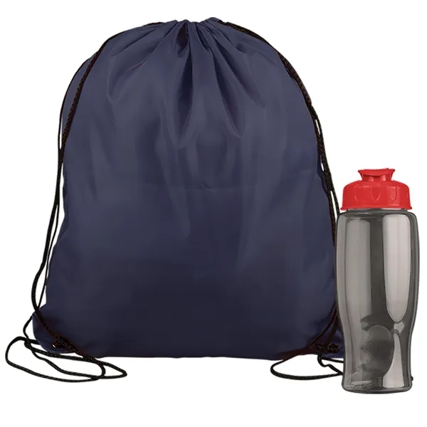 Drawstring backpack in a bottle combo kit.... from ASI 40480 Koozie Group