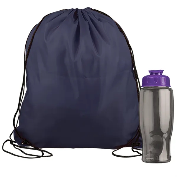 Drawstring backpack in a bottle combo kit.... from ASI 40480 Koozie Group