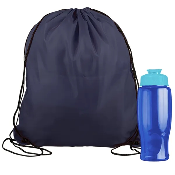 Drawstring backpack in a bottle combo kit.... from ASI 40480 Koozie Group