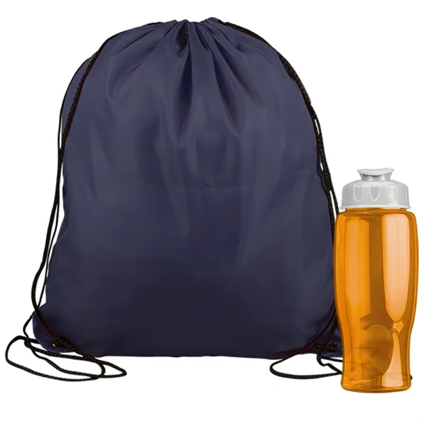 Drawstring backpack in a bottle combo kit.... from ASI 40480 Koozie Group