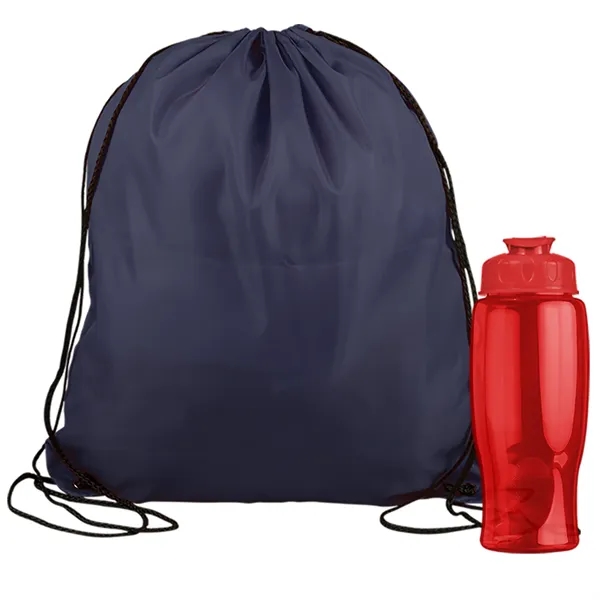 Drawstring backpack in a bottle combo kit.... from ASI 40480 Koozie Group