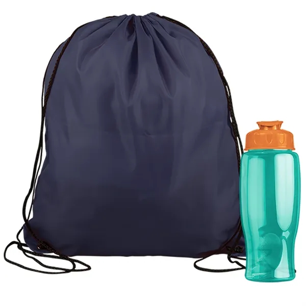 Drawstring backpack in a bottle combo kit.... from ASI 40480 Koozie Group