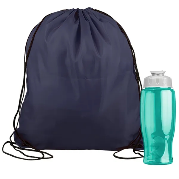 Drawstring backpack in a bottle combo kit.... from ASI 40480 Koozie Group