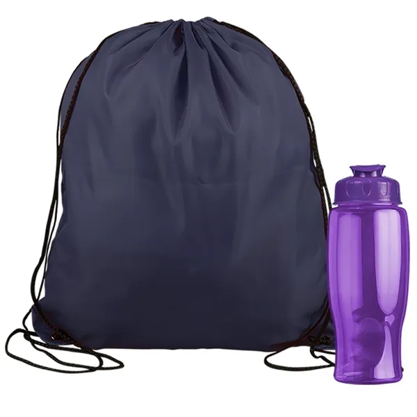 Drawstring backpack in a bottle combo kit.... from ASI 40480 Koozie Group