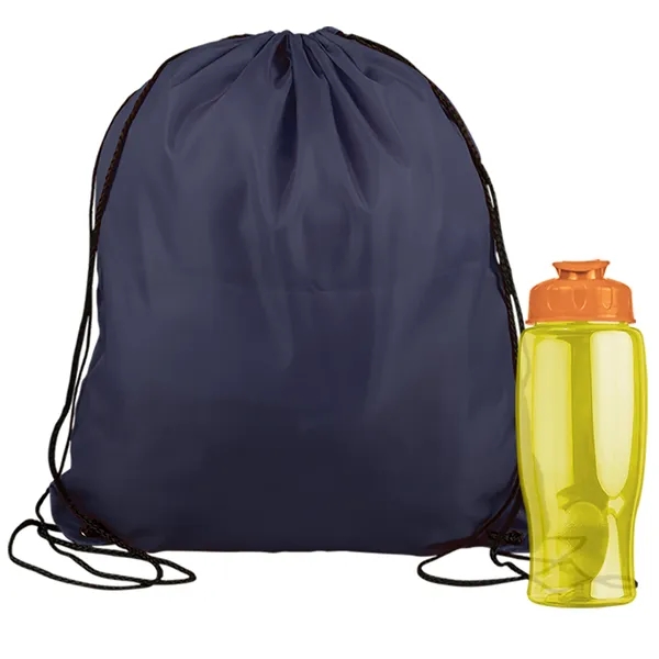 Drawstring backpack in a bottle combo kit.... from ASI 40480 Koozie Group