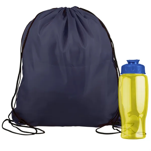 Drawstring backpack in a bottle combo kit.... from ASI 40480 Koozie Group
