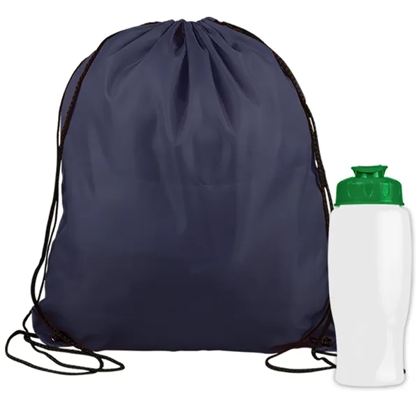 Drawstring backpack in a bottle combo kit.... from ASI 40480 Koozie Group