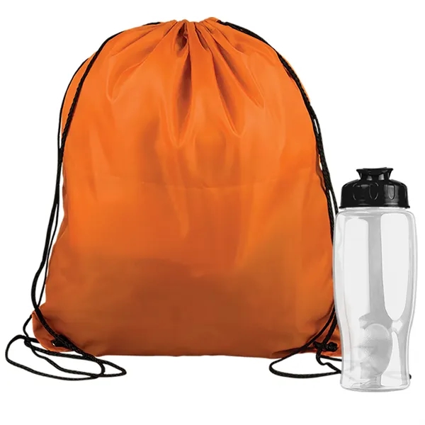 Drawstring backpack in a bottle combo kit.... from ASI 40480 Koozie Group