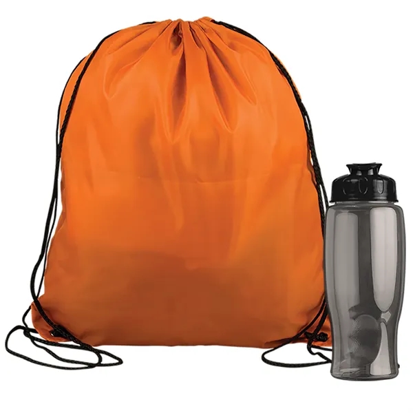 Drawstring backpack in a bottle combo kit.... from ASI 40480 Koozie Group
