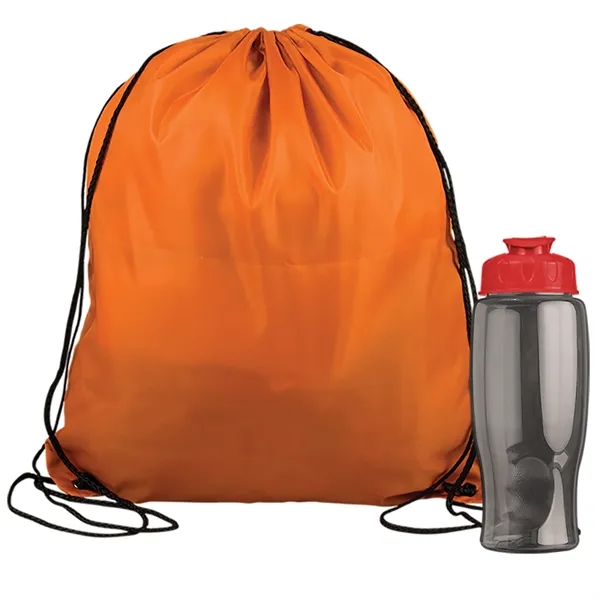 Drawstring backpack in a bottle combo kit.... from ASI 40480 Koozie Group