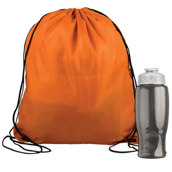 Drawstring backpack in a bottle combo kit.... from ASI 40480 Koozie Group