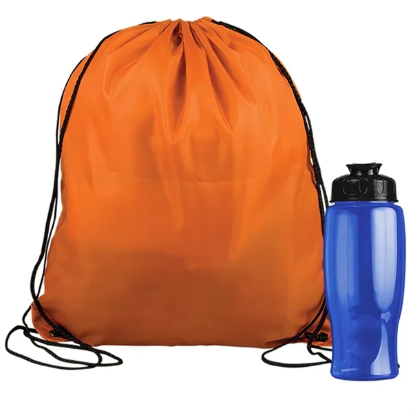 Drawstring backpack in a bottle combo kit.... from ASI 40480 Koozie Group