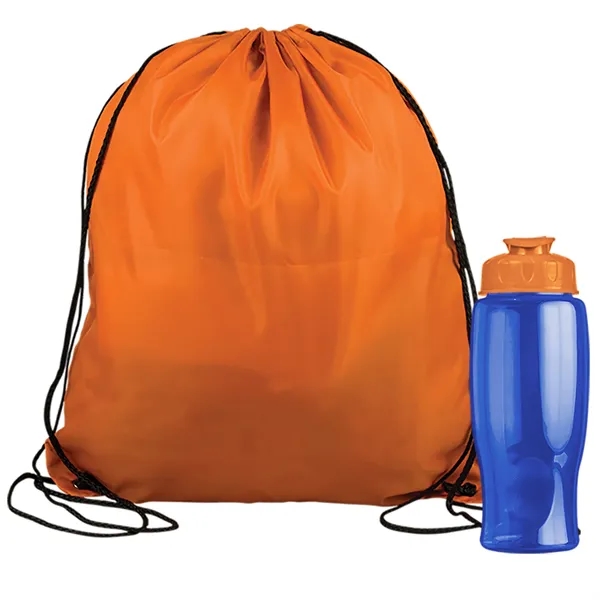 Drawstring backpack in a bottle combo kit.... from ASI 40480 Koozie Group