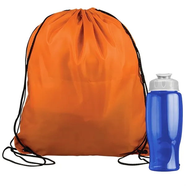 Drawstring backpack in a bottle combo kit.... from ASI 40480 Koozie Group