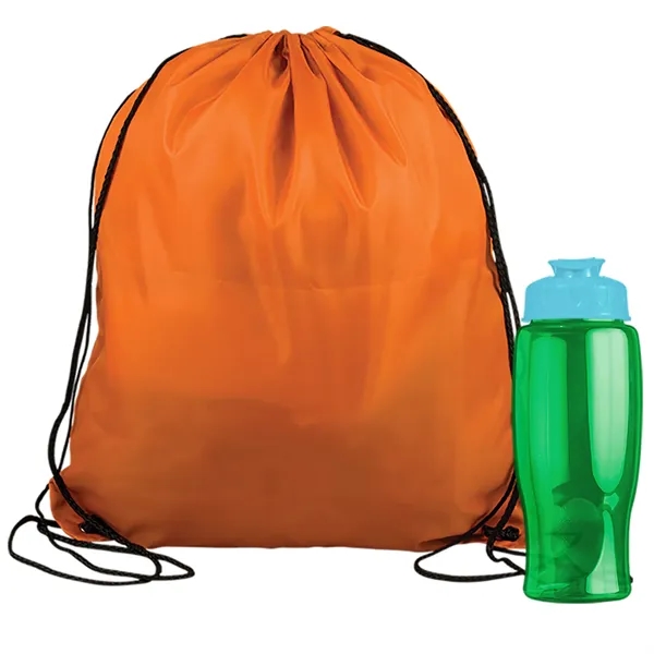 Drawstring backpack in a bottle combo kit.... from ASI 40480 Koozie Group