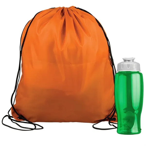Drawstring backpack in a bottle combo kit.... from ASI 40480 Koozie Group