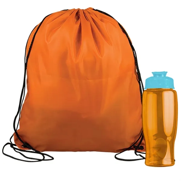 Drawstring backpack in a bottle combo kit.... from ASI 40480 Koozie Group