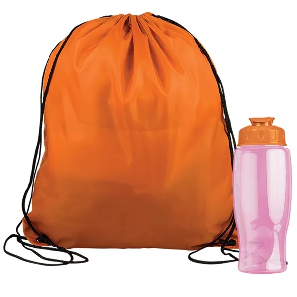 Drawstring backpack in a bottle combo kit.... from ASI 40480 Koozie Group