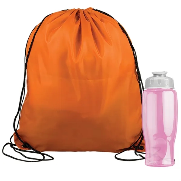 Drawstring backpack in a bottle combo kit.... from ASI 40480 Koozie Group