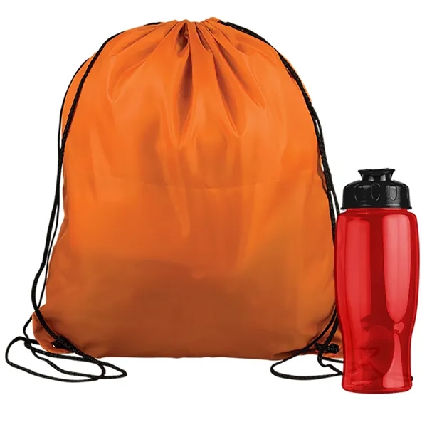 Drawstring backpack in a bottle combo kit.... from ASI 40480 Koozie Group