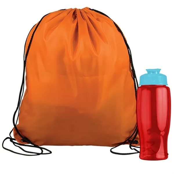 Drawstring backpack in a bottle combo kit.... from ASI 40480 Koozie Group
