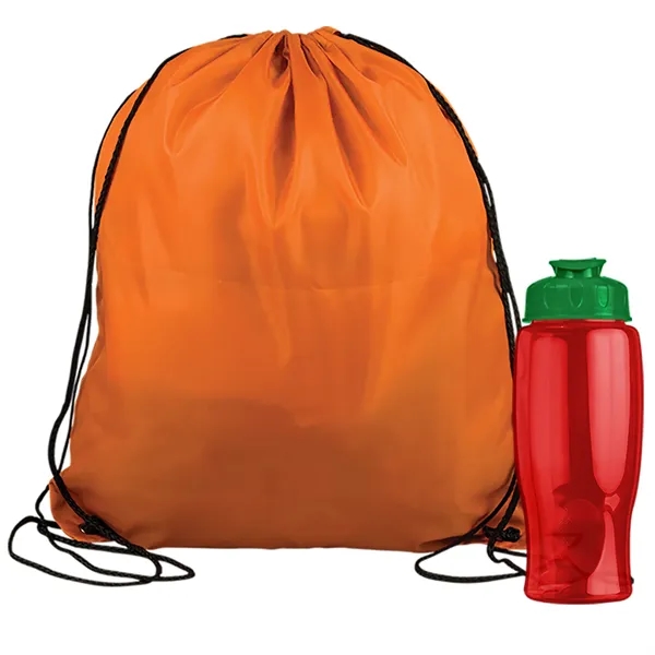 Drawstring backpack in a bottle combo kit.... from ASI 40480 Koozie Group