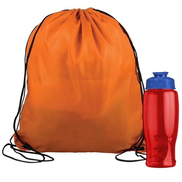 Drawstring backpack in a bottle combo kit.... from ASI 40480 Koozie Group