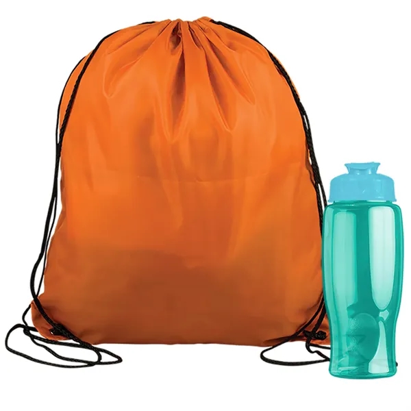 Drawstring backpack in a bottle combo kit.... from ASI 40480 Koozie Group